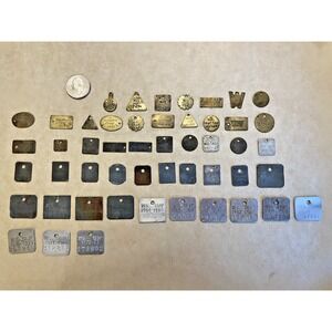 Vintage Wisconsin Metal Trap Tags Lot of 50 1923 - 1973 Full Set